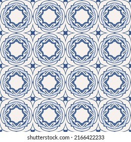 Patrón ilustrado incomparable hecho de elementos abstractos en beige y tonos azules