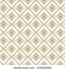 Seamless illustrated pattern made of abstract elements in yellow and shades of green,Seamless geometric ornamental vector pattern. Abstract background.