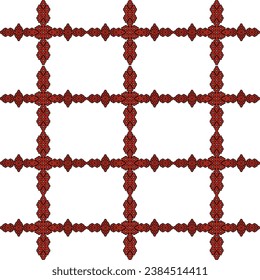 Patrón ilustrado sin brillo hecho de elementos abstractos en rojo y negro