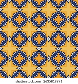 Patrón ilustrado sin fisuras hecho de Elementos abstractos en blanco, amarillo y tonos de azul