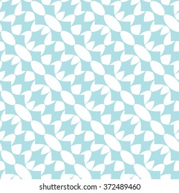 Seamless illustrated pattern made of abstract turquoise elements on white