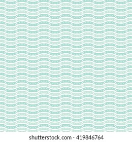 Seamless illustrated pattern made of abstract turquoise elements on white