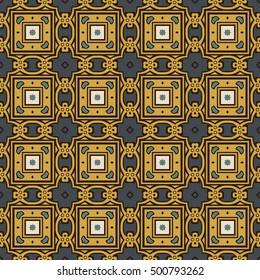 Seamless illustrated pattern made of abstract elements