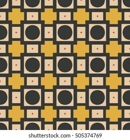 Seamless illustrated pattern made of abstract elements