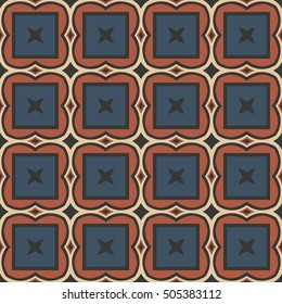 Seamless illustrated pattern made of abstract elements