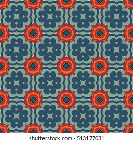 Seamless illustrated pattern made of abstract elements