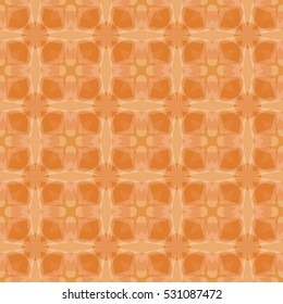 Seamless illustrated pattern made of abstract elements in shades of orange