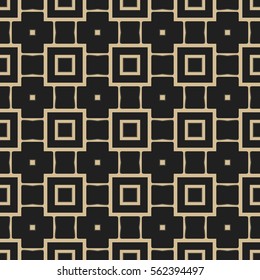 Seamless illustrated pattern made of abstract elements in beige, black and grey