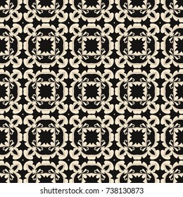 Seamless illustrated pattern made of abstract elements in beige, gray and black