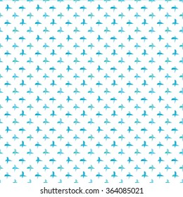 Seamless illustrated pattern made of blue turquoise elements on white
