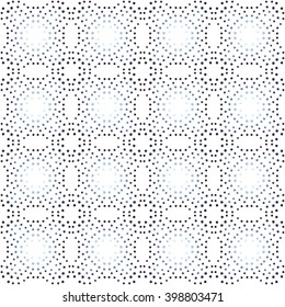Seamless illustrated pattern made of dots on white