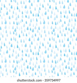 Seamless illustrated pattern made hand drawn rain drops