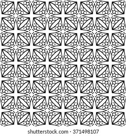 Seamless illustrated pattern made of hand drawn elements - coloring sheet for adults