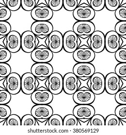Seamless illustrated pattern made of hand drawn elements 