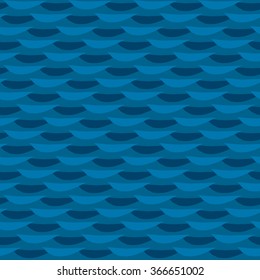 Seamless illustrated pattern shades of blue - like stylized sea