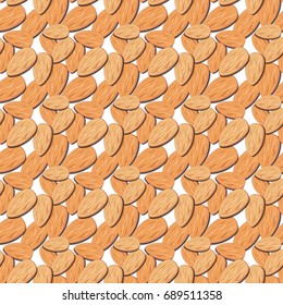 Seamless illustration with almonds