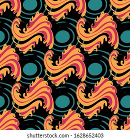 seamless illustration in american graffiti style psychedelic abstract quality pattern