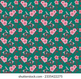Seamless illustration branches with Petunia flowers. Floral Pattern in vector. Pattern collection.Wild flowers, leaves, branches, floral repeat pattern design set.. Handmade. Wallpaper, fabric design