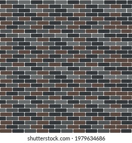 Nahtlose Illustration einer Ziegelwand aus grauen Ziegelsteinen für die Gestaltung des Umschlags auf den Hintergrund der Fassade eines Gebäudes oder Bauwerks oder dekoratives Papier und Banner