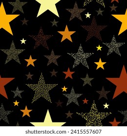 seamless illustration of bright drops of paints on a black background  Repeat wallpaper nursery. Vector illustration.