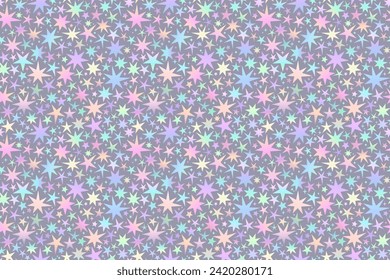 Seamless illustration with bright geometric multicolored stars