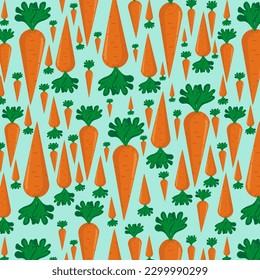 seamless illustration, carrots, vertical object.
vector pattern, root crop