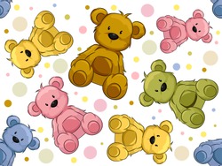 Seamless Illustration Featuring Teddy Bears