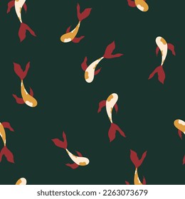 Seamless illustration with fish. Fabulous World. Perfect for wallpaper, gift paper, template filler, web page background, greeting cards. Vector illustration.