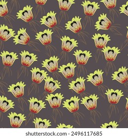 Seamless illustration flowers pattern, hand draw floral design.