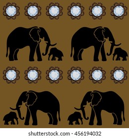 Seamless illustration. Gems. Elephant Template wallpaper wrapper