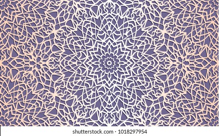Seamless illustration of golden arabesque pattern 