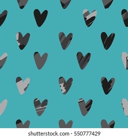 Seamless illustration with hearts. 