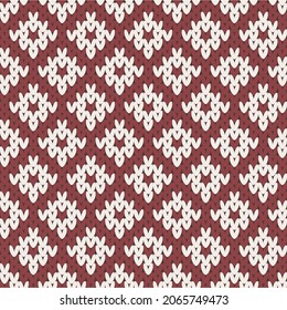 Seamless illustration of knit pattern(Red)