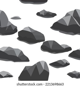Seamless illustration of large black boulders