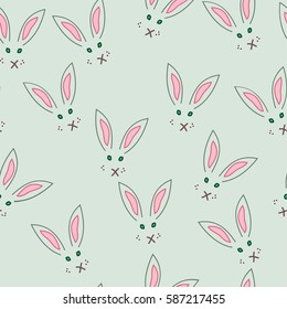 Seamless illustration of little bunnies.