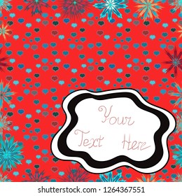 Seamless. Illustration on red, white and blue colors. Set of stickers for girls and women with hand lettering quotes. Vector illustration.