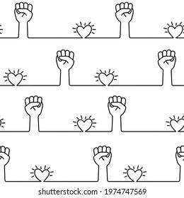 Seamless illustration pattern of a simple fist,