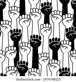 Seamless illustration pattern of a simple fist,