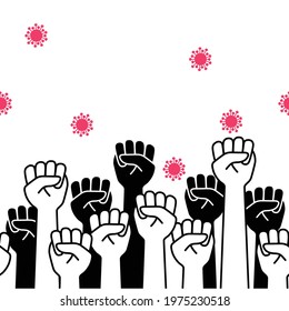 Seamless illustration pattern of a simple fist,