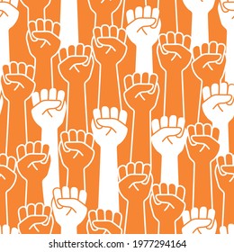 Seamless illustration pattern of a simple fist,