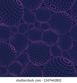 Seamless illustration with polygon spheres. Vector illustration.