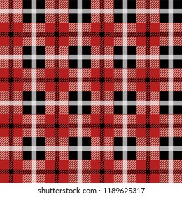 seamless illustration, red tartan pattern with white stripes eps10