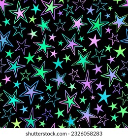 Seamless illustration of a scattering of stylized stars