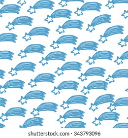 Seamless illustration with starry sky. Vector pattern.