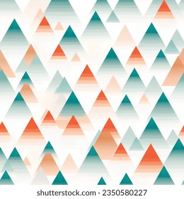 Ilustración de triángulos, cada uno con patrones de color abstracto únicos, formando un tapiz geométrico armonioso. Ilustración vectorial.