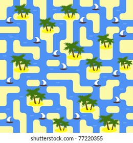 Seamless illustration of water channel. Vector illustration EPS8