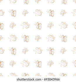 Seamless illustrations of butterfly. Good for web page, wallpaper, graphic design, catalog, texture or background. Cartoon style vector graphic.