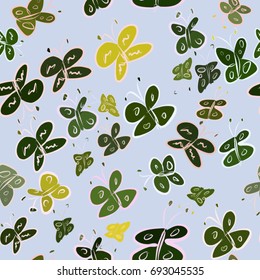 Seamless illustrations of butterfly. Good for web page, wallpaper, graphic design, catalog, texture or background. Cartoon style vector graphic.