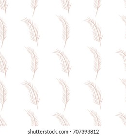 Seamless illustrations of feather. Good for web page, wallpaper, graphic design, catalog, texture or background. Cartoon style vector graphic.