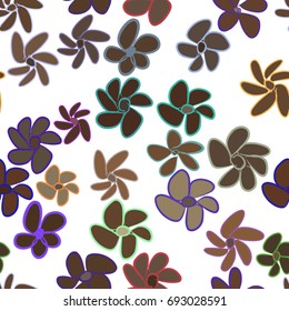 Seamless illustrations of flower. Good for web page, wallpaper, graphic design, catalog, texture or background. Cartoon style vector graphic.